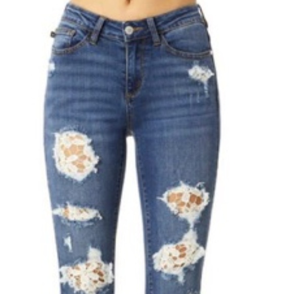 judy blue jeans with lace